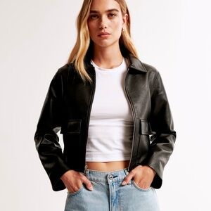 Women's Black Vegan Leather Jacket